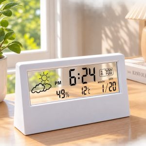 Transparent LCD Digital Desk Clock & Weather Station